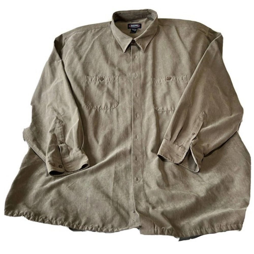 REPP‎ Ltd  Mens Size 4XLT Suede Khaki Long Sleeve Shirt or Jacket
